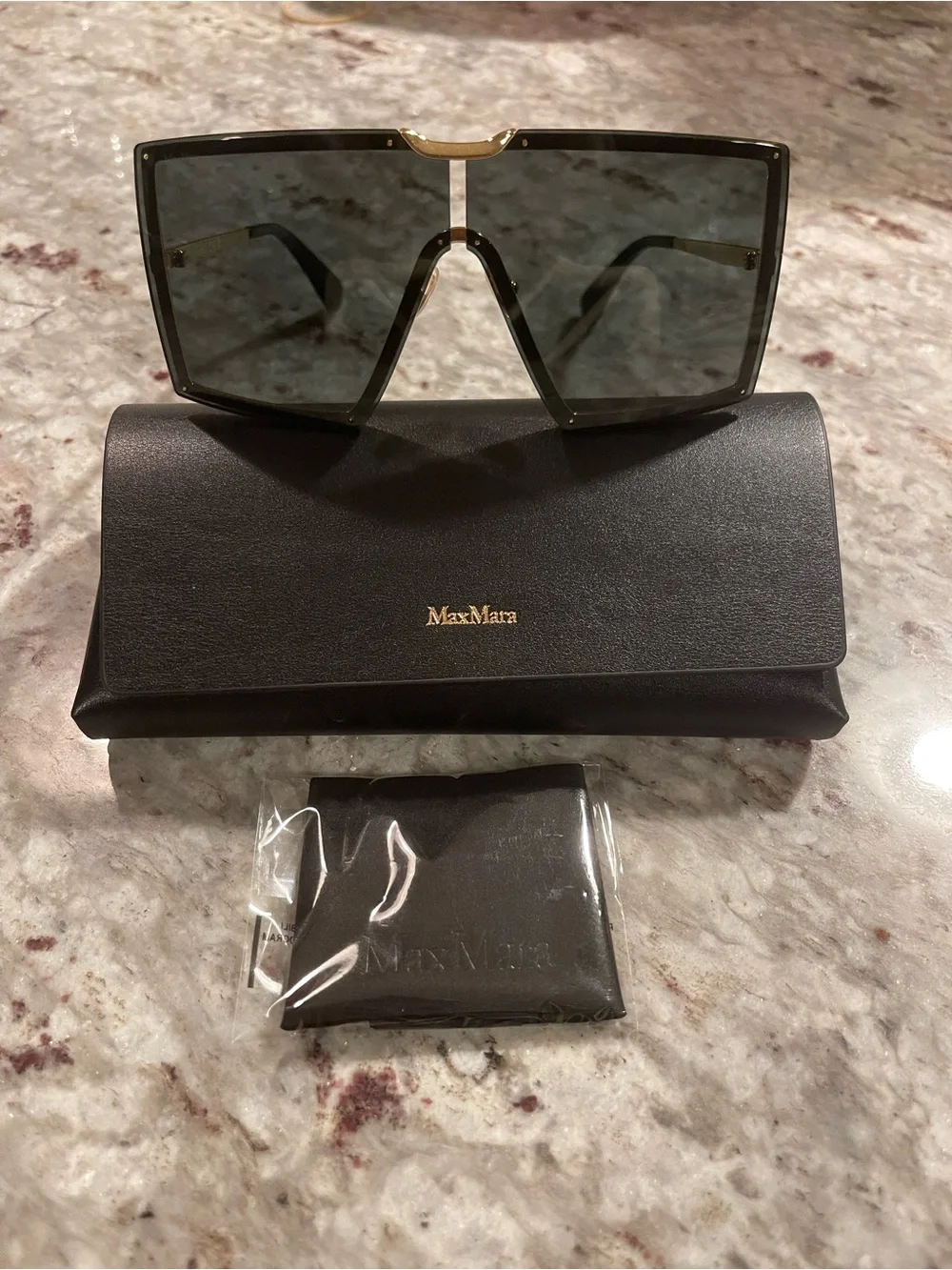 MAX MARA MM0117 SUNGLASSES IN GOLD DARK GREEN